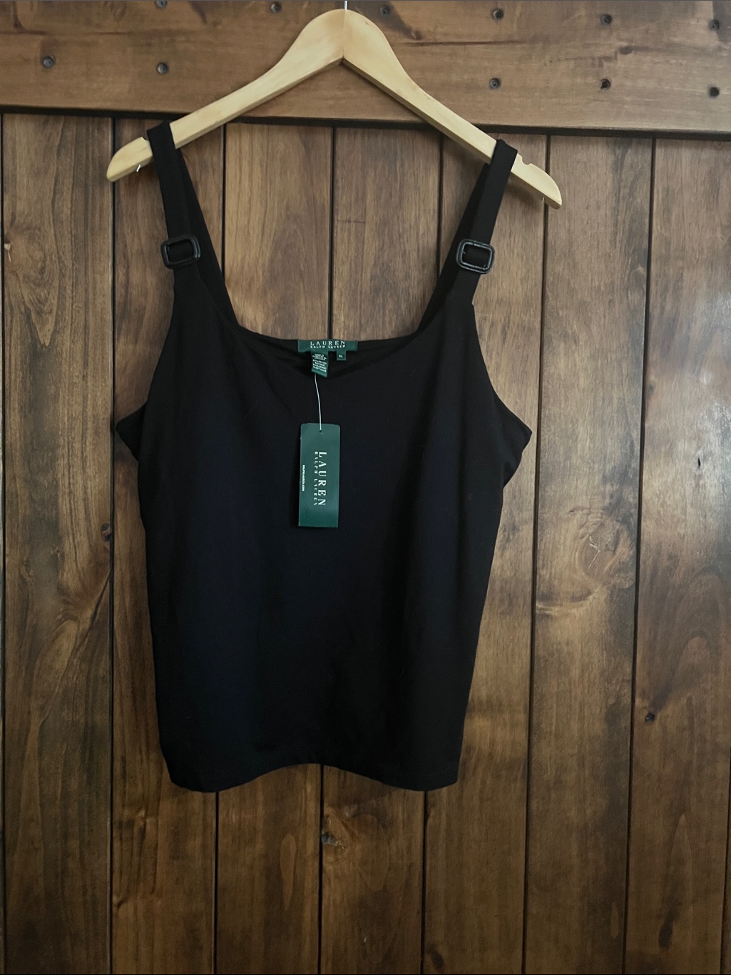 Lauren Ralph Lauren Black Adjustable-Strap Tank